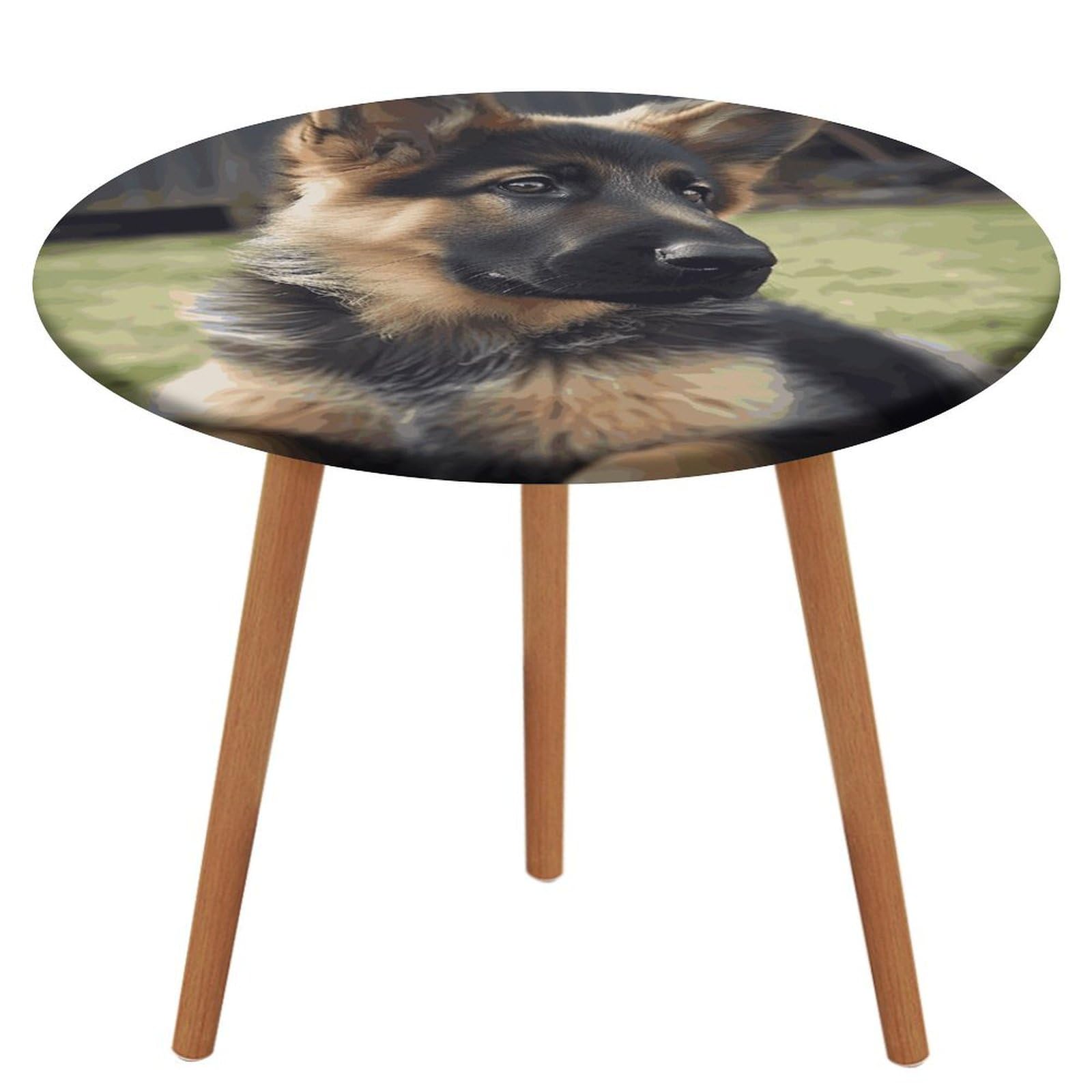 Nappe de pique-nique ronde motif chiot berger allemand élastique pour repas de jardin