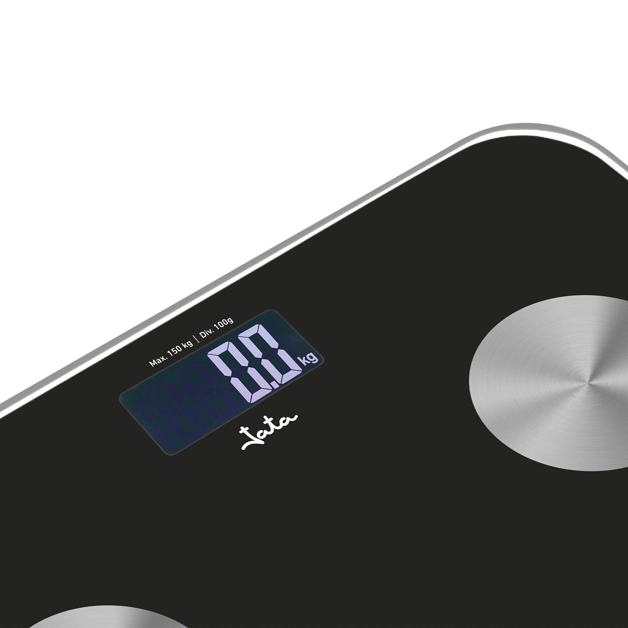 JATA HOGAR HBAS1155 - Báscula Inteligente Digital Bluetooth con App OkOk, Análisis Corporal (Grasa, IMC, Agua, Masa Muscular), 180 kg, 15 Usuarios, Cristal Temperit