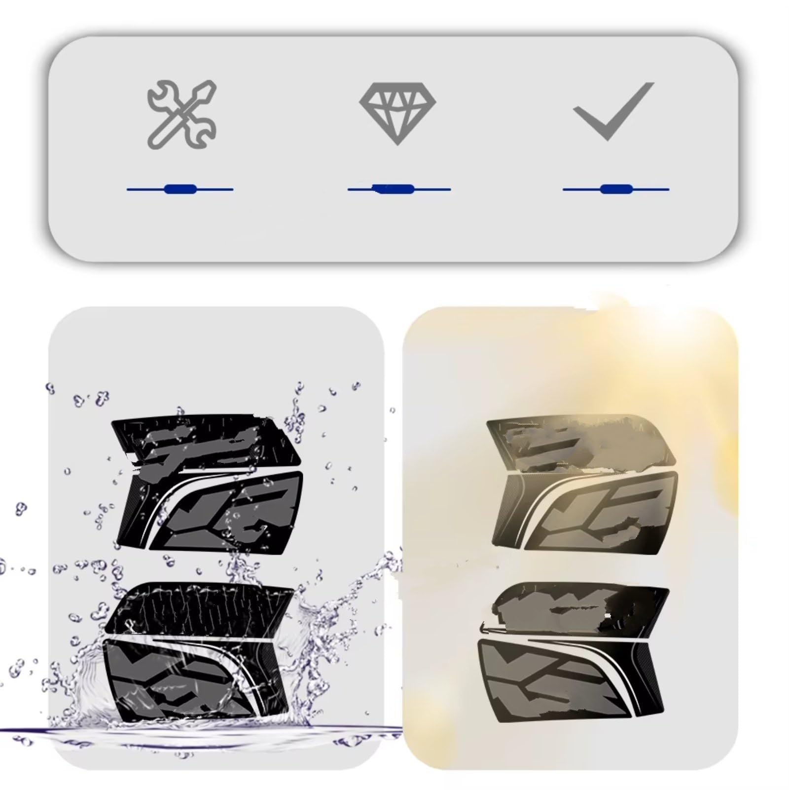 Compatibile Con Per F900 Per XR Carbon Look 3D Gel Adesivo Protettivo Per Custodia Laterale Per Moto Accessori Kit Impermeabile Antiscivolo Serbatoio(Triple Black)