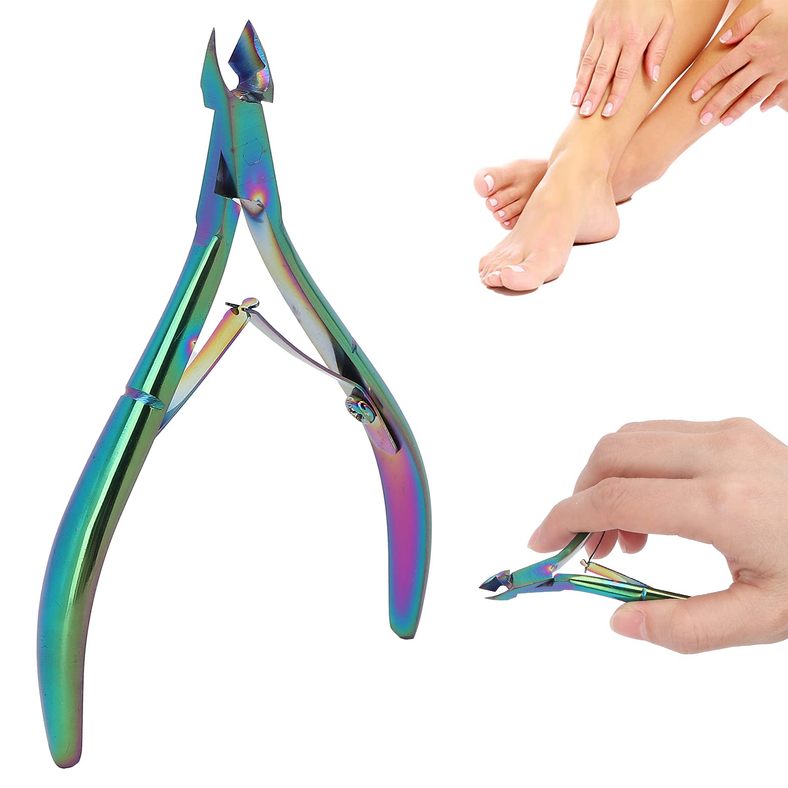 Tronchese per Cuticole, Rifinitore per Cuticole Professionale per la Rimozione della Pelle Morta, Strumento per Manicure Taglierina, Lima Professionale per Piedi in Metallo in Acciaio Inossidabile