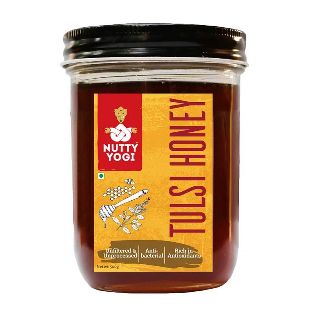 Nutty Yogi Tulsi Honey - 500 Grams| Traditional Remedy For Cough, Cold, Sore Throat & Digestive Issues| Aids Natural Skincare (B08R6Z3HX9) Amazon Price History, Amazon Price Tracker