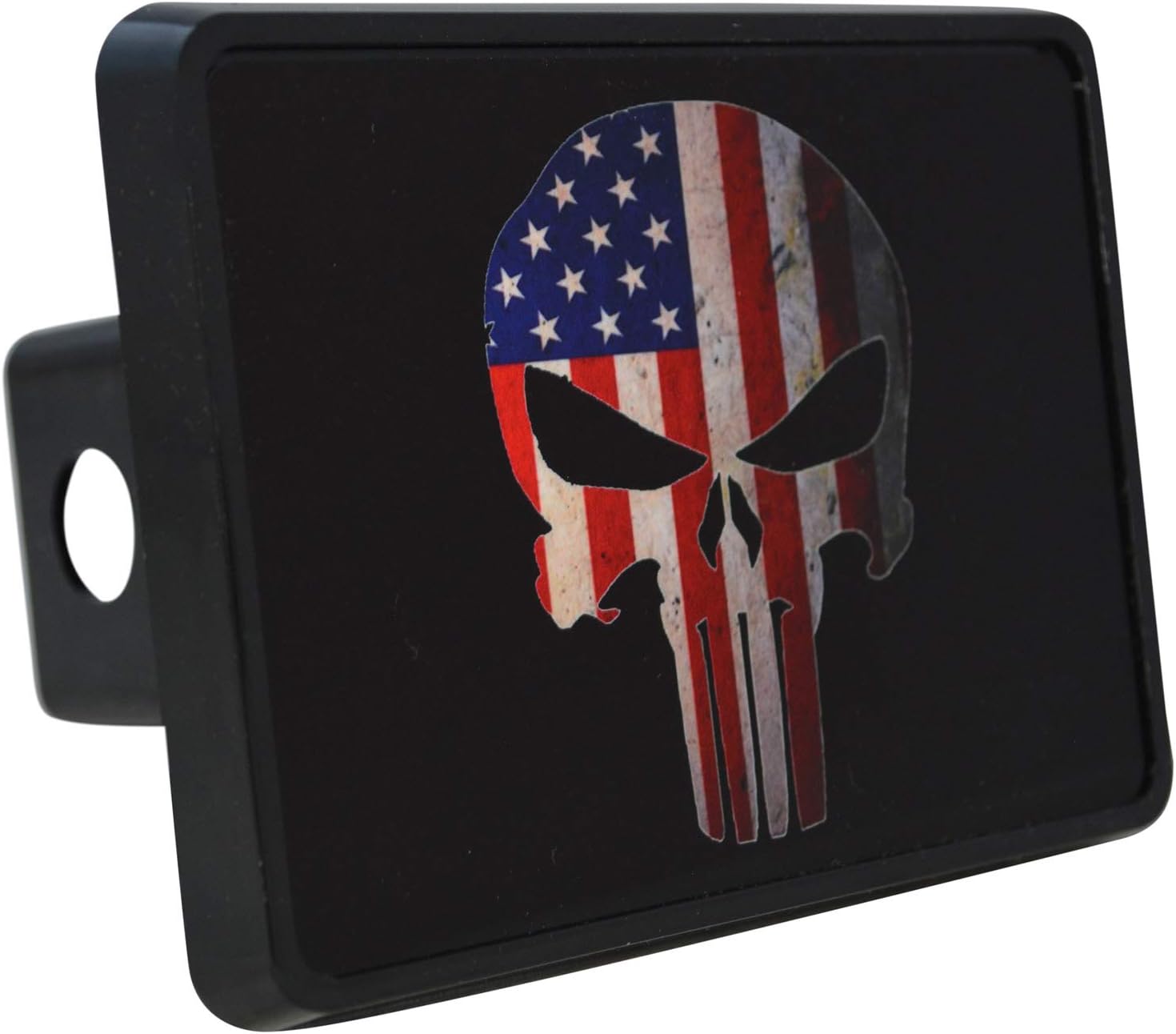 Rogue River Tactical USA American Flag Trailer Hitch Cover Plug US Patriotic Vintage Special Forces Skull