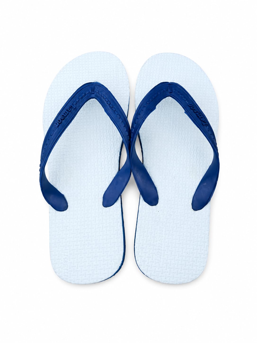 Men's Flip Flops, White & Blue, 100% Natural Rubber for All Weather, Comfortable Hawai Chappals | Regular Wear Slippers--picture-30