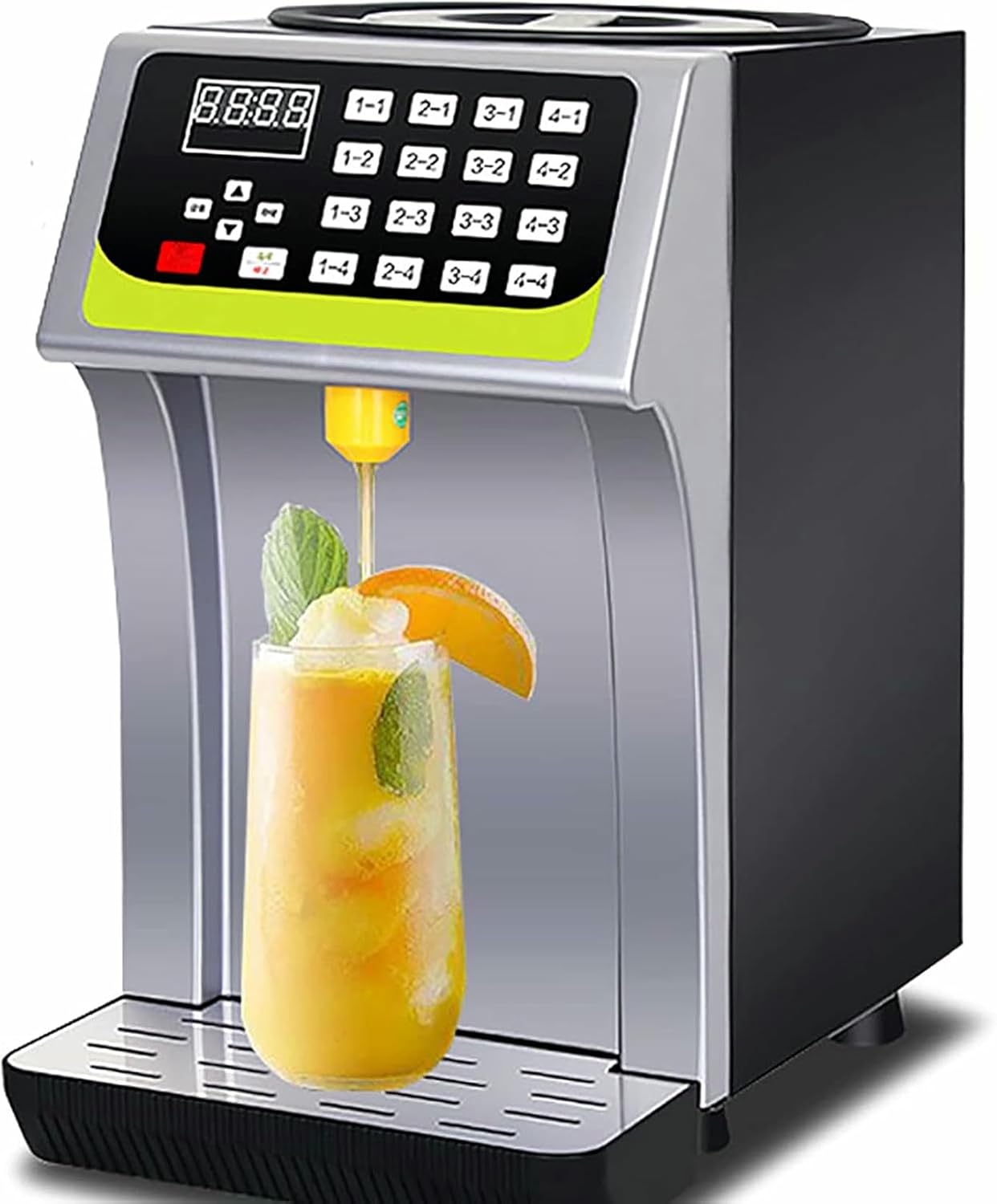 7L Fructose Quantitative Machine, Stainless Steel Syrup Dispensers, Automatic Fructose Dispenser, for Milk Tea Shop, Coffee Shop, Restaurantm, Ice Shop