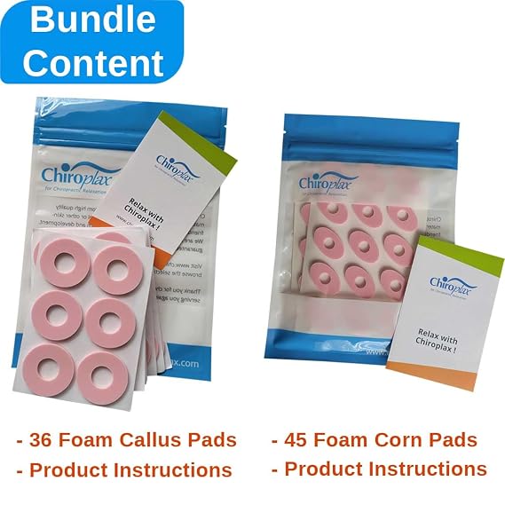 Chiroplax Bundle - 36 Foam Callus Cushions + 45 Foam Corn Cushions