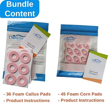 Chiroplax Bundle - 36 Foam Callus Cushions + 45 Foam Corn Cushions