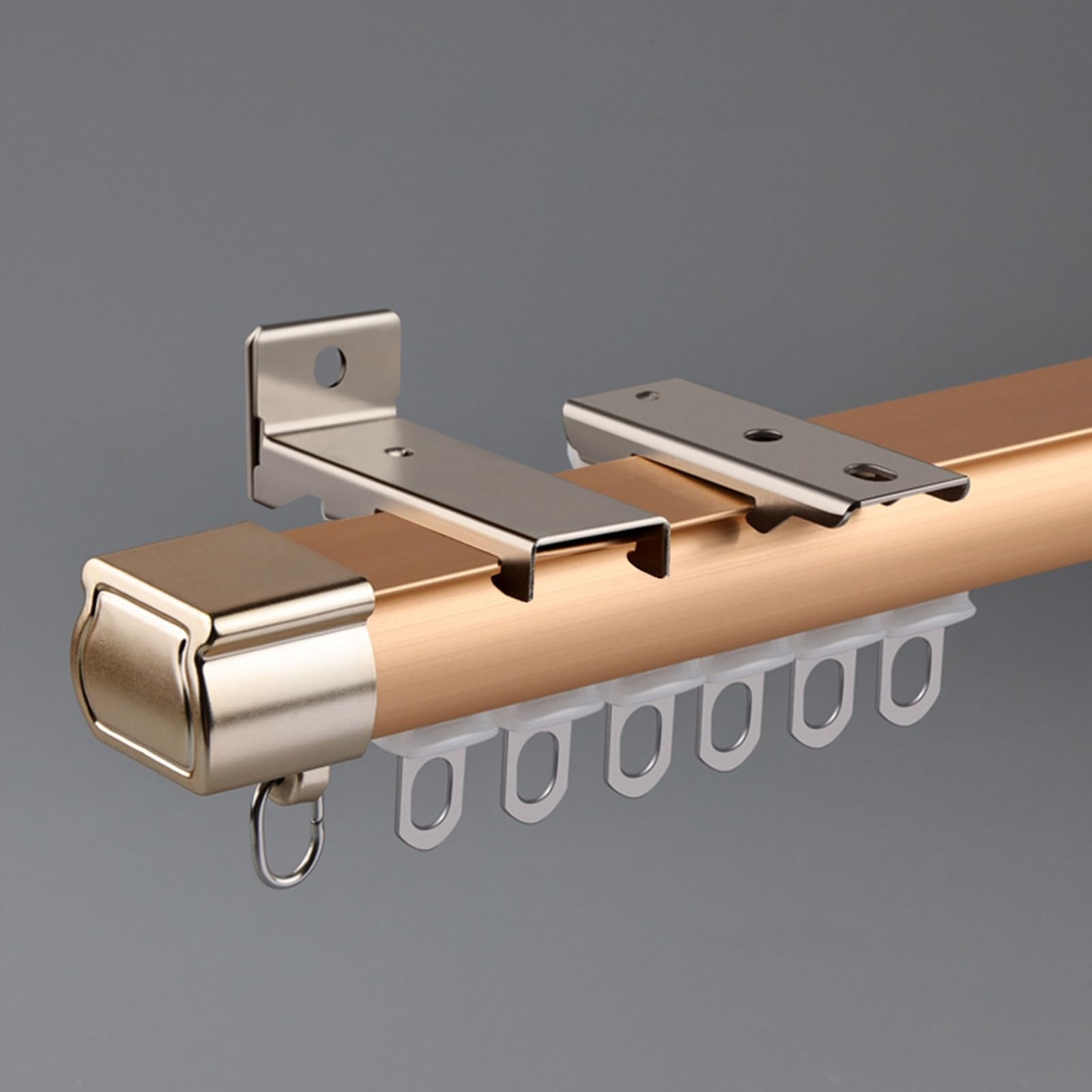 Juego de rieles deslizantes silenciosos de aluminio para cortinas y divisores de habitación, montaje en techo/pared, 3,1 m - Ele d h