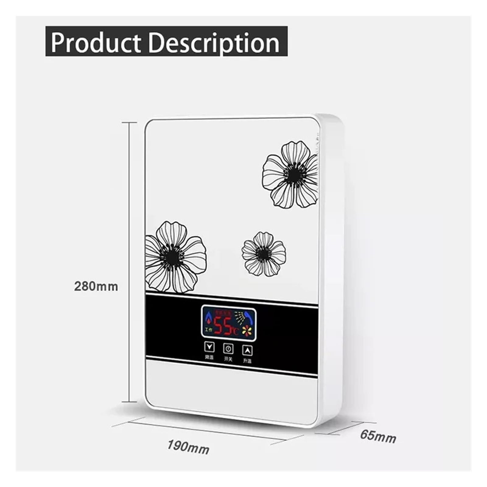 Podgrzewacz wody przepływowy, Natychmiastowy Bezzbiornikowy Podgrzewacz Wody 6000w Termostat Nagrzewnica Indukcyjna Smart Touch Elektryczne Podgrzewacze Prysznicowe Automatica