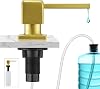 CREA Brushed Gold Countertop Soap Dispenser for Sink with 17 OZ Bottle and 39 Extension Tube Kit, Refill from The Top