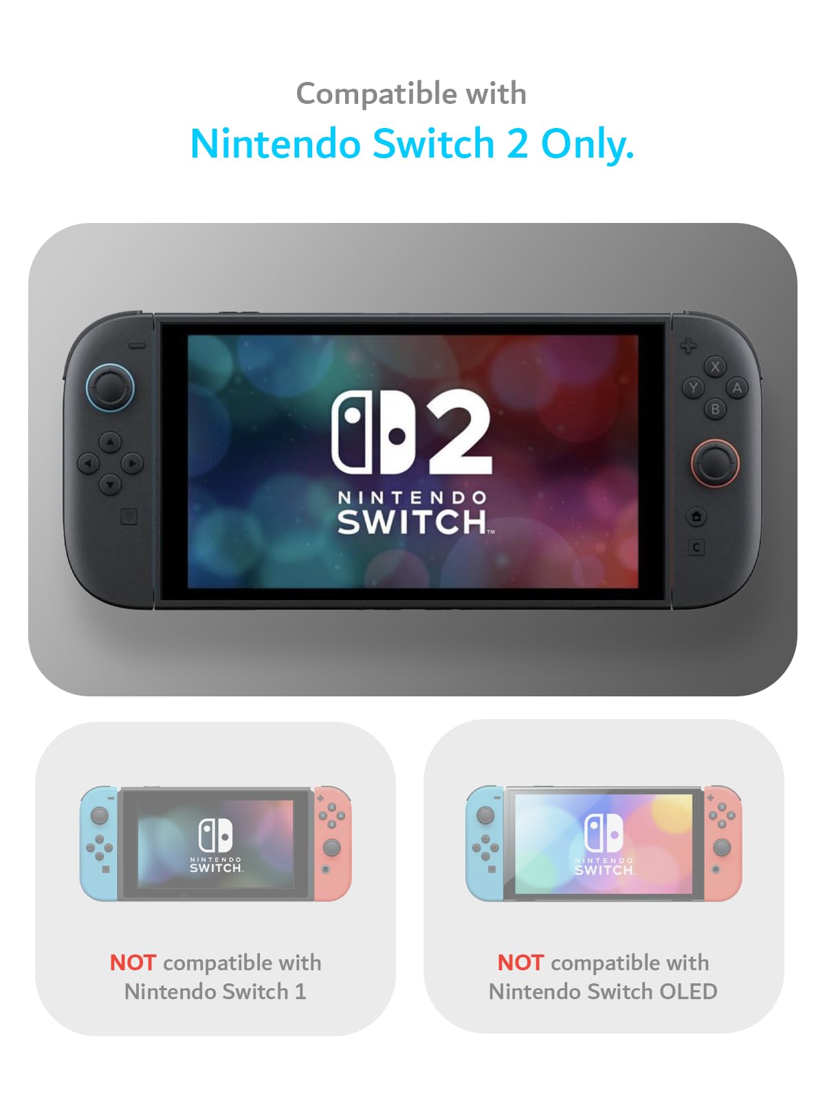 TUDIA Custodia a Scatto Compatibile con Nintendo Switch 2 (2025) [Accesso al Supporto] Cover Sottile e Antigraffio per Impugnatura Ergonomica in TPU Antiurto (Rosso/Blu, Retro Nero)