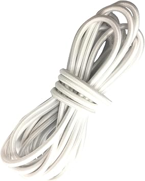 YXYX Kayak Replacement Accessories 2 Meters 5mm Anti-UV Kayak Boat Elastic Bungee Cord Rope Paddle Leash Fishing Rod Used for Kayak Repair Color White 2M 5mm