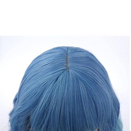 Miniatura 6 de incohair Pelucas cortas rizadas en blanco y negro con flequillo para mujer, pelucas de pelo sintético ondulado natural para Halloween, fiesta de