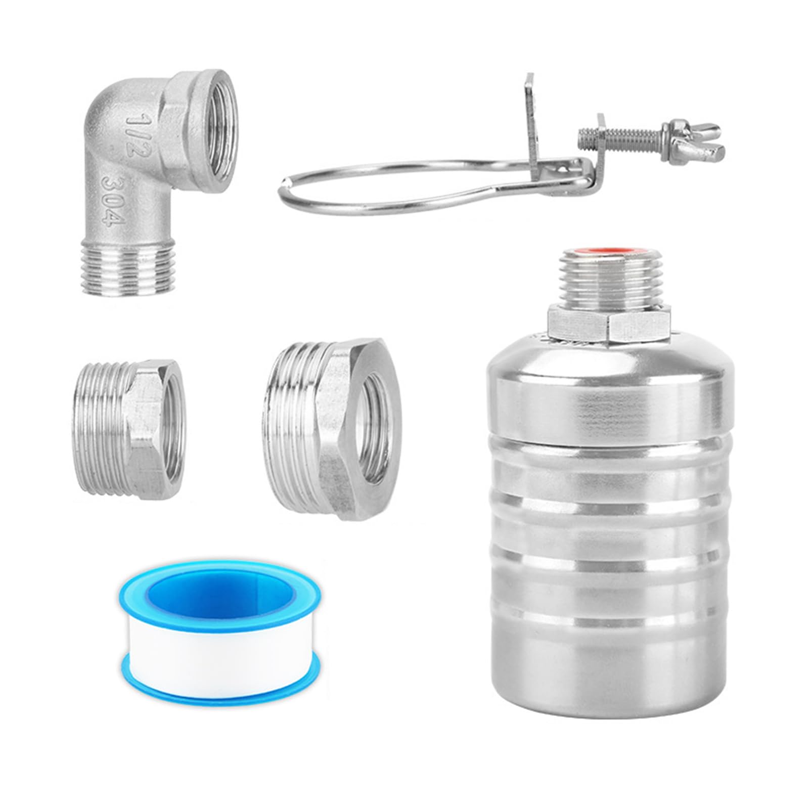 Robinet à flotteur en acier inoxydable 304, robinet à flotteur 1/2 tuyau ondulé 20 cm/30 cm/60 cm robinet, arrêt de remplissage automatique, robinet flotteur pour réservoir d'eau (taill