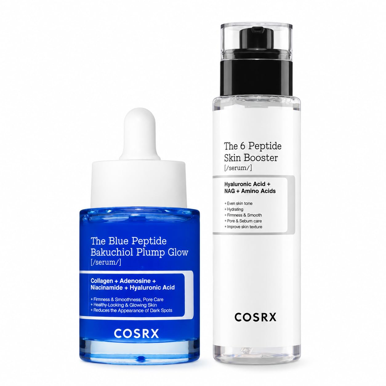 COSRX The Blue Copper Peptide Bakuchiol Serum + 6 Peptide Collagen Serum