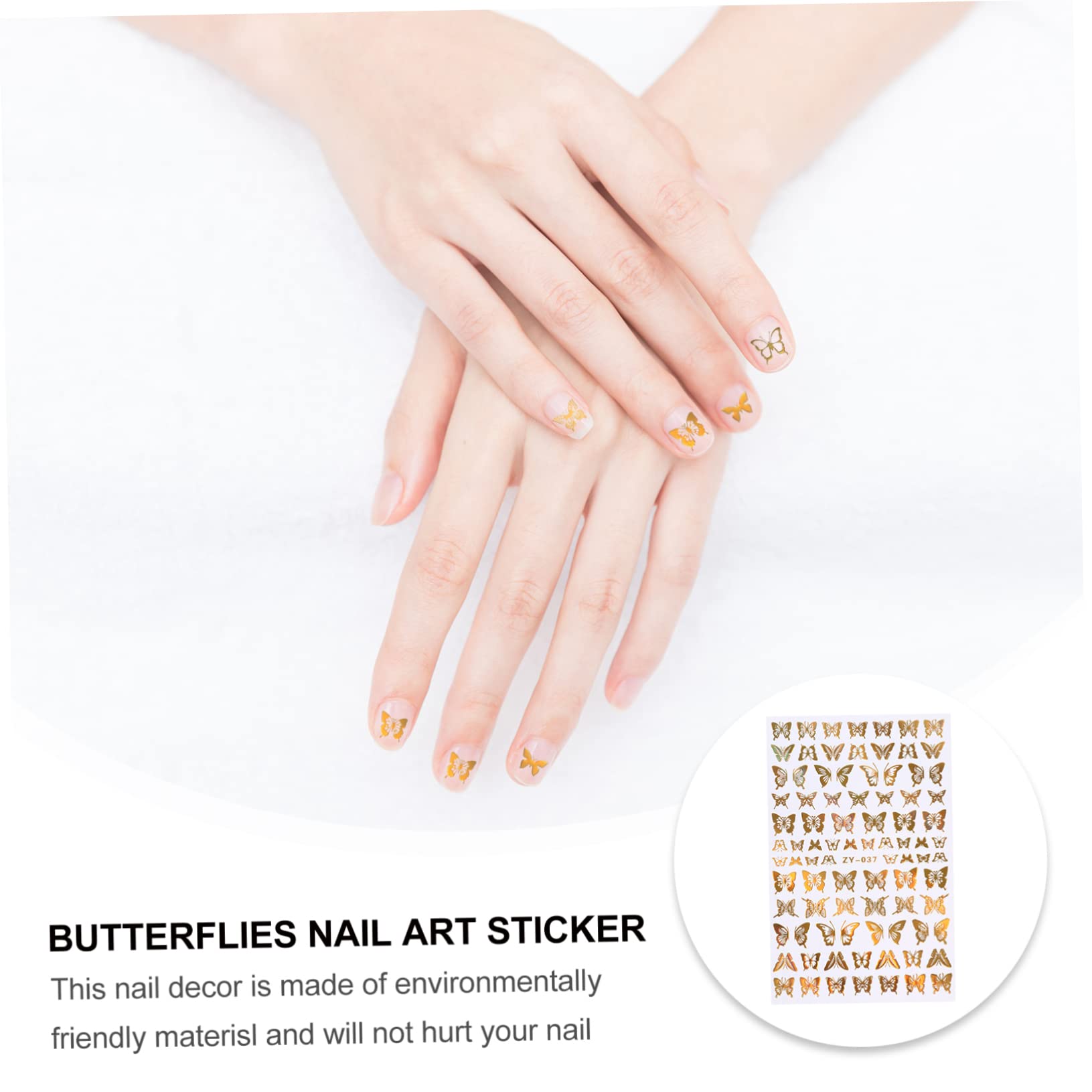 FRCOLOR 24fogli Farfalle Per Unghie Decorazioni Manicure Stile Random Adesivi Nail Art Per e Creativa Per Regali Amiche e
