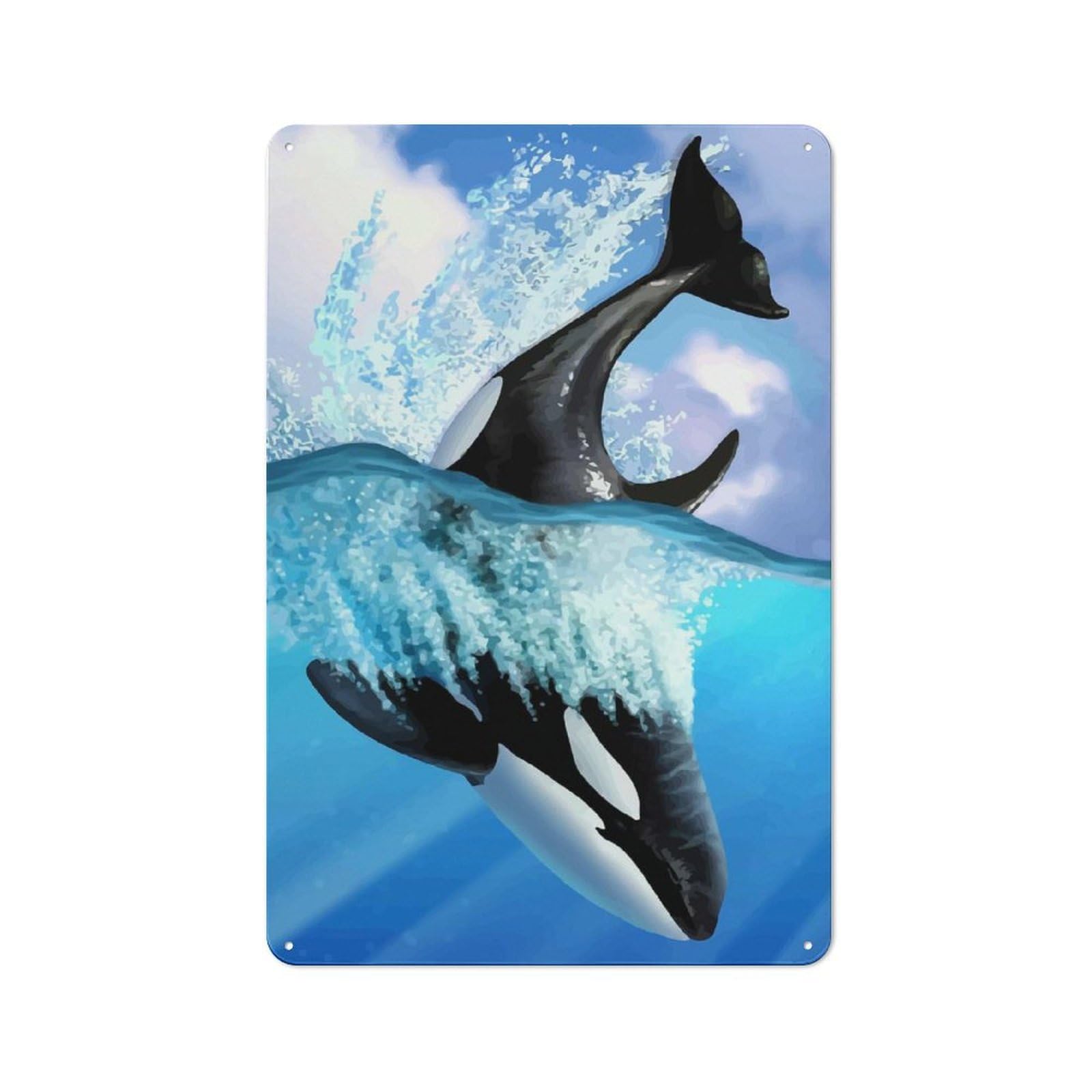 Everyday Vintage Metal Sign 30x20cm Featuring Orca, Room Wall Plaque for Home, Shop, Pub Or Studio Wall
