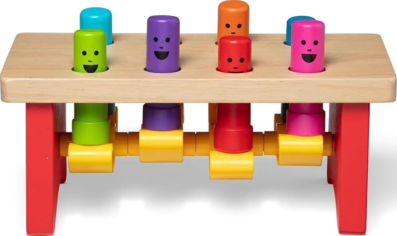 MeMelissa & Doug Deluxe Pounding Bench Wooden Preschool Learning Toy with Mallet Classic Wooden Toddler Toys for Ages 2+Lissa & Doug Deluxe Pounding Bench Wooden Preschool Learning Toy with Mallet