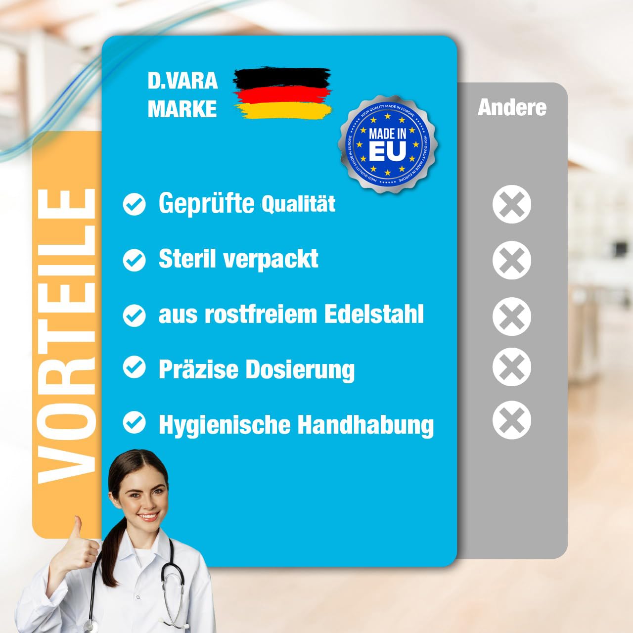Sterile Einweg-Nadeln 31G (0,25 mm x 8mm) - 100 Stück Mit Schutzfolie Für Labor, Industrie, Kosmetik, Lebensmittelherstellung, Epoxidharz, Parfüm, Schmierstoffe, Dichtstoffe