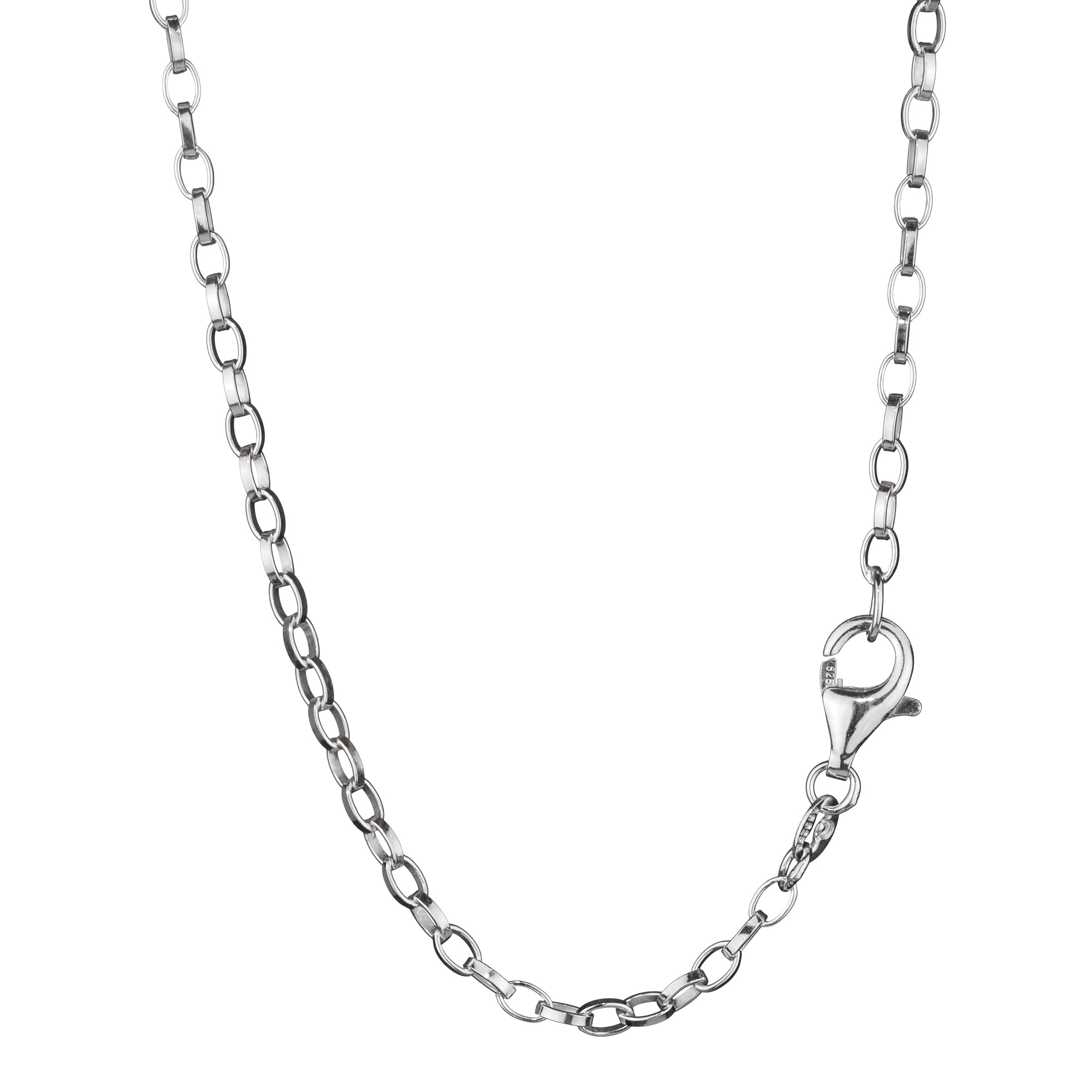 NKlaus 80cm collar de guisantes ovalados de plata 925 2,0mm de ancho elegante collar cadena de plata 8353