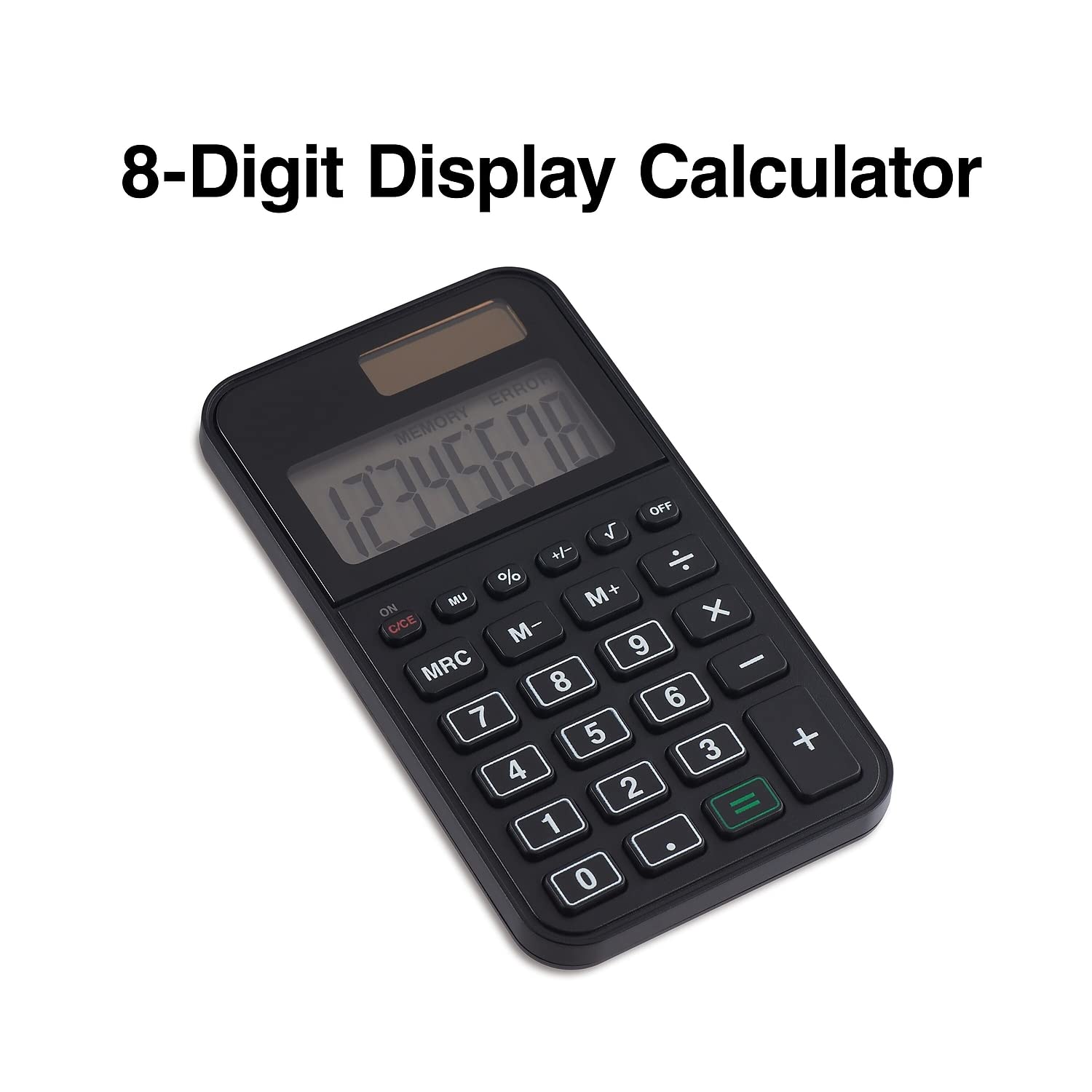Staples 8-Digit Solar and Battery Basic Pocket Calculator, Black, 3/Pack (ST130-CCVS)