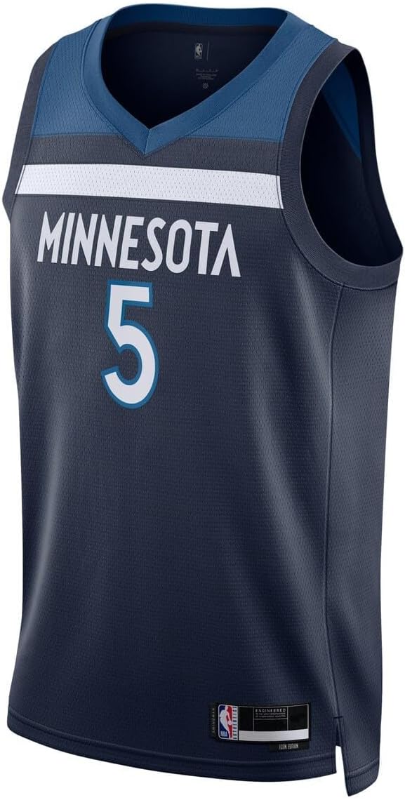 Anthony Edwards Minnesota Timberwolves NBA Kids Youth 8-20 Navy Icon Edition Swingman Jersey - Image 2