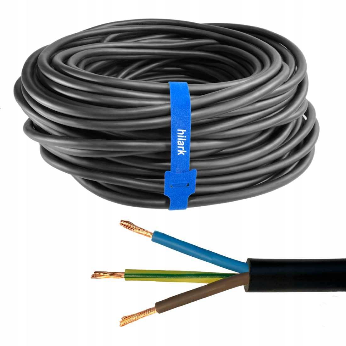 Hilark Cable Tech Câble en caoutchouc H05RR-F OW 3x1,5 souple 100% cuivre 200m