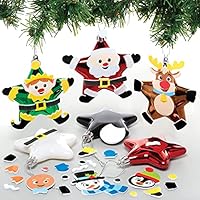 Baker Ross Christmas Star Bauble Kits – Pack of 6, Make Your Own Christmas Bauble Decoration, Craft Kit (FE985)