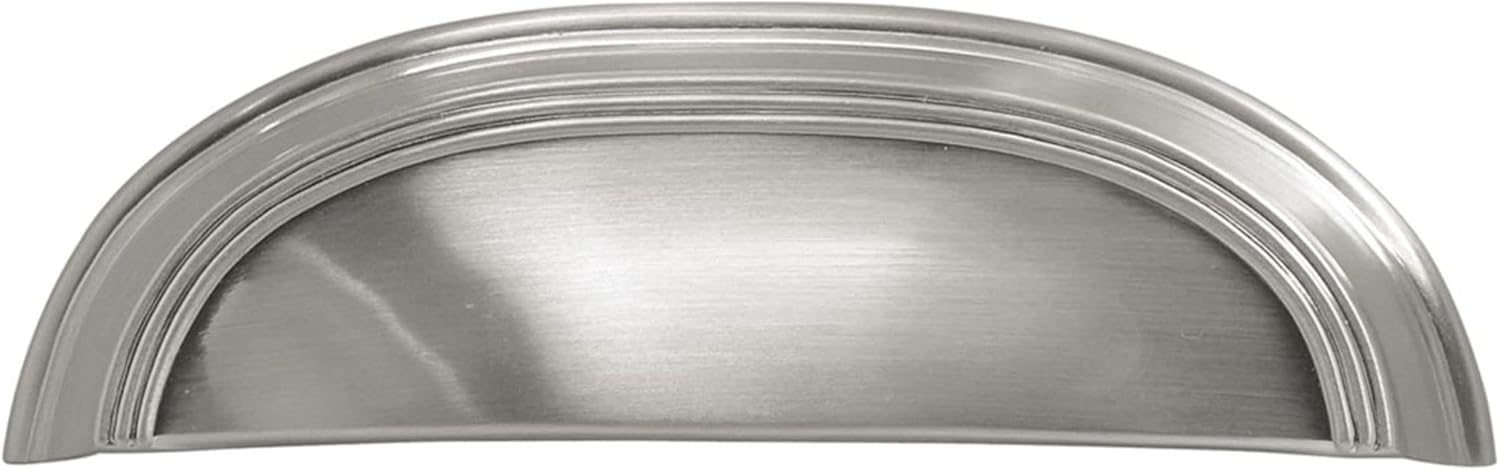 Hickory Hardware 10 Pack Solid Core Kitchen Cabinet Pulls, Luxury Cabinet Handles, Hardware for Doors & Dresser Drawers, 3 Inch & 3-3/4 Inch (96mm) Hole Center, Satin Nickel, American Diner Collection