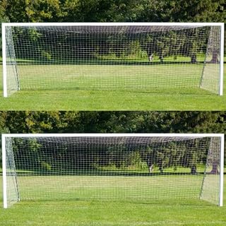 Pair of Wollowo 12ft x 6ft 7-a-side Football/Soccer Goal Replacement Net
