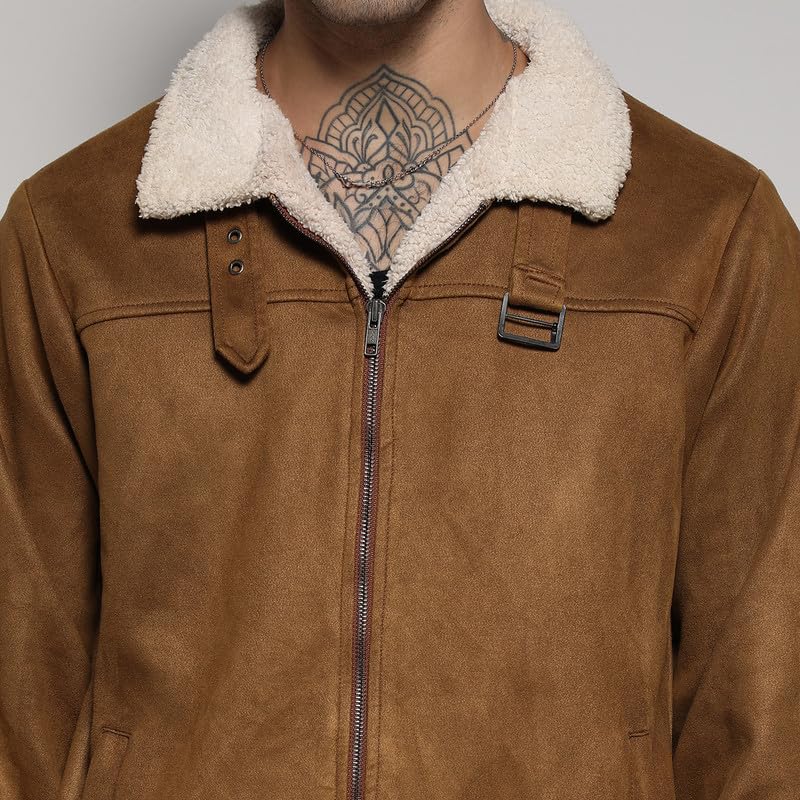 Image of CAHOOT Men's Jacket For Casual Wear | Hooded Neck | Zipper Closure | Long Sleeve | Regular Fit | Polyester Jacket Crafted With Comfort Fit For Everyday Wear