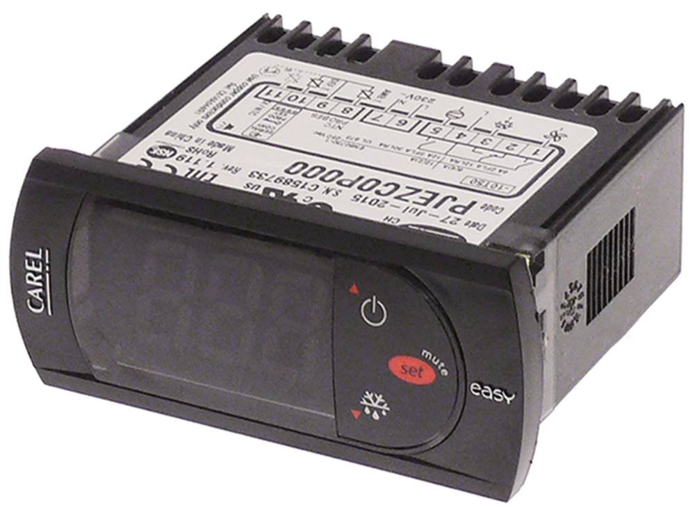 CAREL PJEZC0P000 - Regulador electrónico (2 dígitos, tamaño de montaje 71 x 29 mm, profundidad de montaje 69 mm, NTC NTC para NTC de -50 a +99 °C, NO-12 A (2) AC