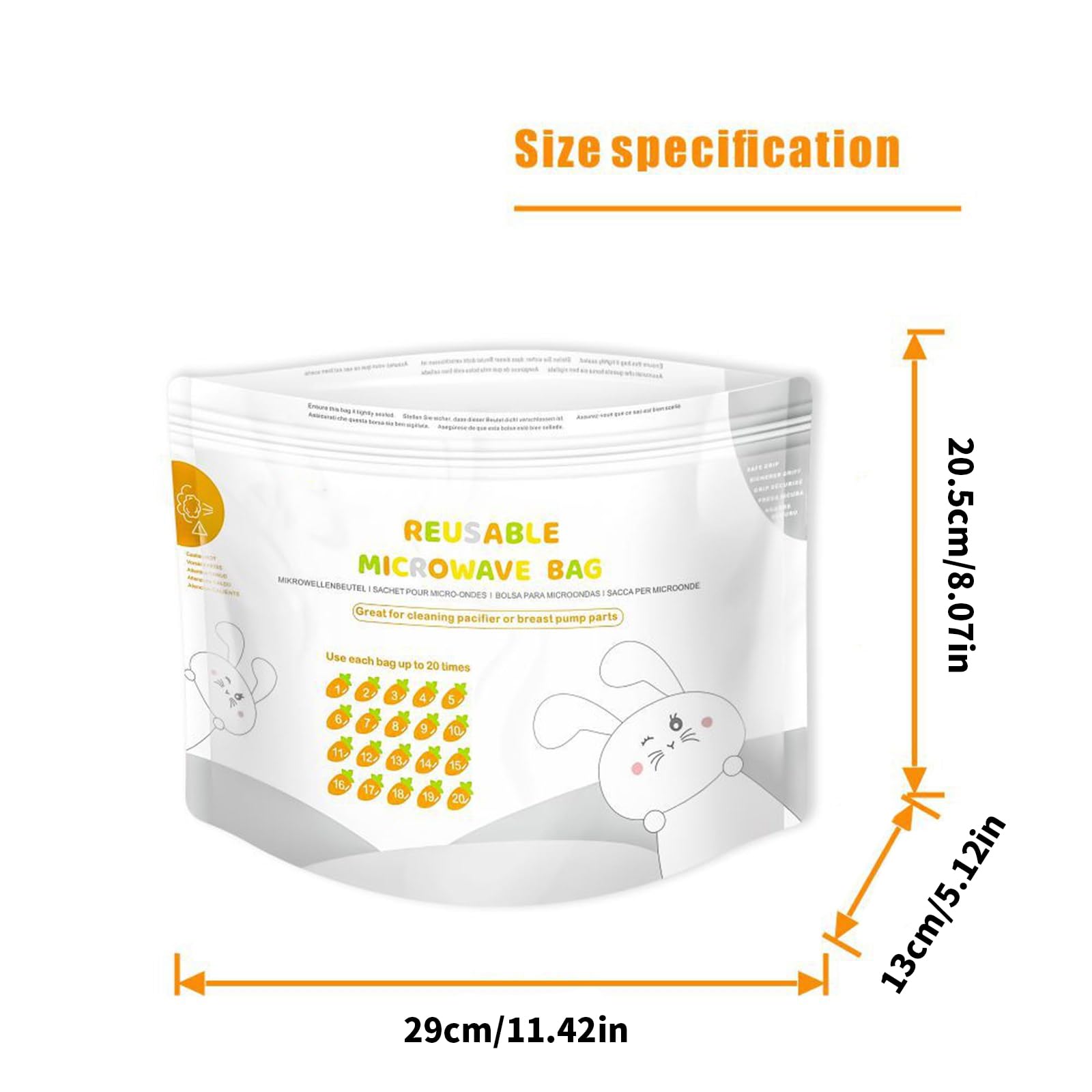 Bolsa esterilizadora para microondas, 1 pieza, juego de bolsas de limpieza para biberones, accesorios extractor de leche