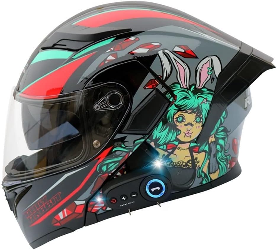 Motorcycle Modular Bluetooth Helmet DOT Approved Flip Up Front Helmets Dual Visor