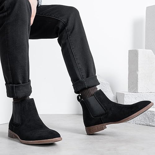 Miniatura 3 de Jousen Botas Chelsea para hombre, ligeras, informales, Chukka, botas de tobillo clásicas elásticas para hombre