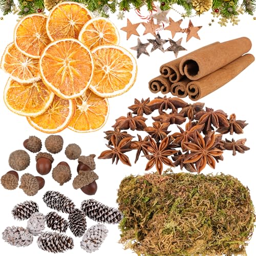 Weihnachtsdeko Adventskranz Deko Set, 62 Stück Potpourri Weihnachten...