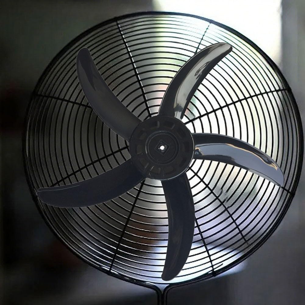 Paquete de 5 aspas de ventilador de 20 pulgadas, 500 mm de diámetro con agujero central de 8 mm, diseño de 5 aspas de plástico ABS para ventiladores de piso y soporte, piezas de repuesto
