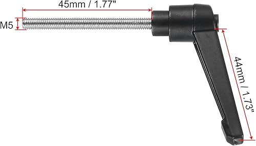 Miniatura 74 de uxcell Palanca de sujeción ajustable M8 x 1.181 in métrica 304 acero inoxidable macho roscado perillas de mano con botón de trinquete giratorio
