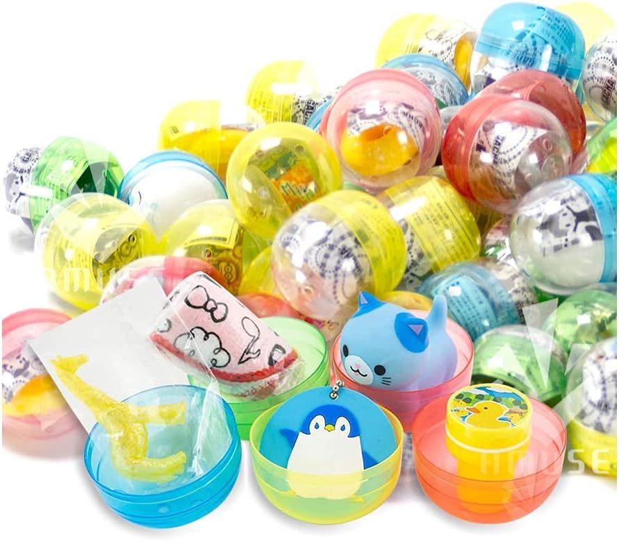 Japanese Gachapon Capsule Toy Set of 50 Unisex 48mm Gacha Prize Refill