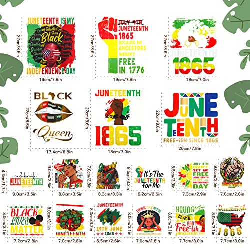Harloon 18 Pcs Juneteenth Day Afro Girl Iron On Decals Black History Month 12 Pcs Small 6 Pcs Large Iron On Patches Heat Transfer Stickers Htv For Diy T-Shirts Clothes Pillows Decoration Applique #TOP1