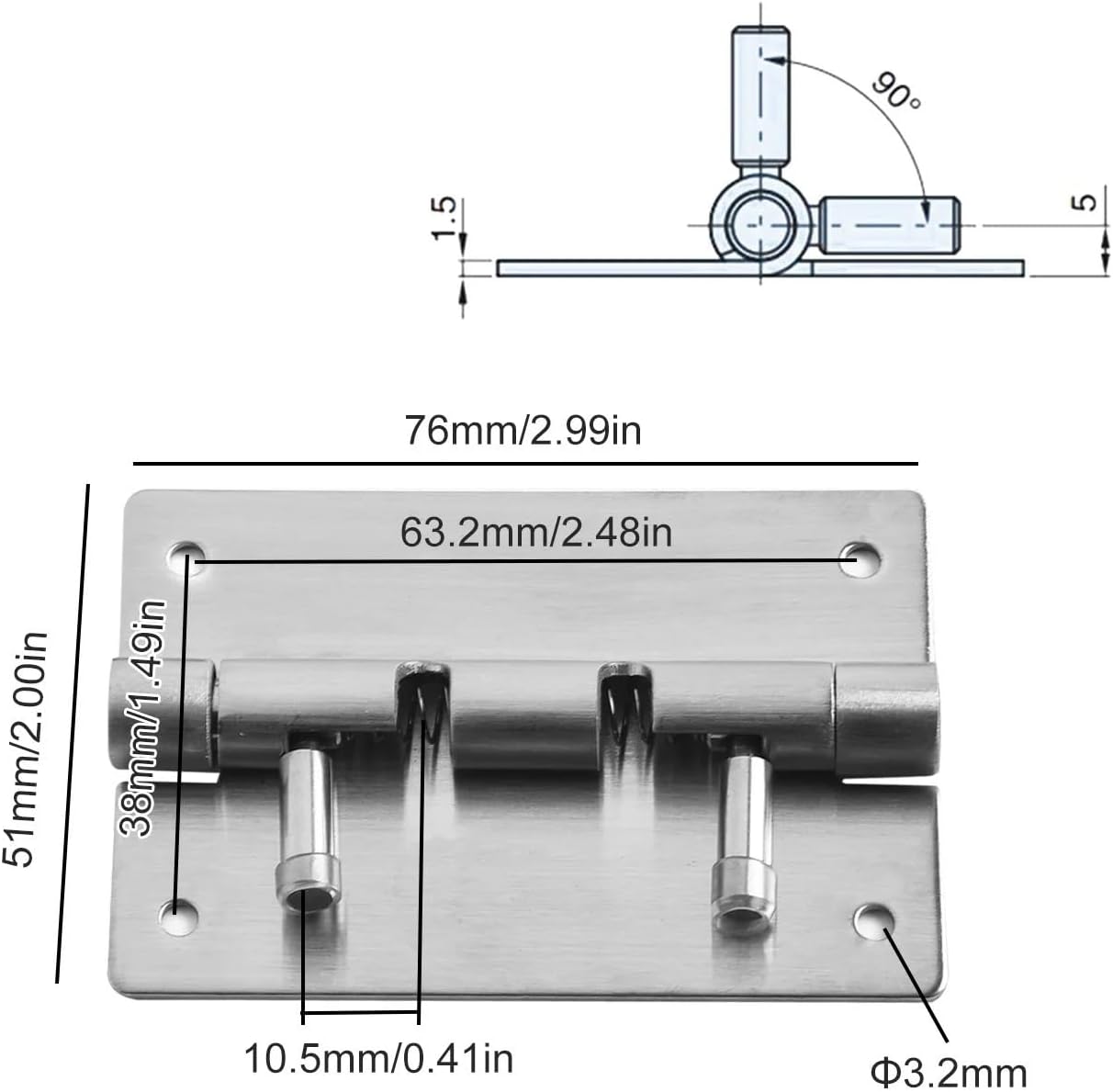Steel Removable Adjustable Spring Latch Door Limit Hinge Window Cabinets Hardware 1Pcs(B)