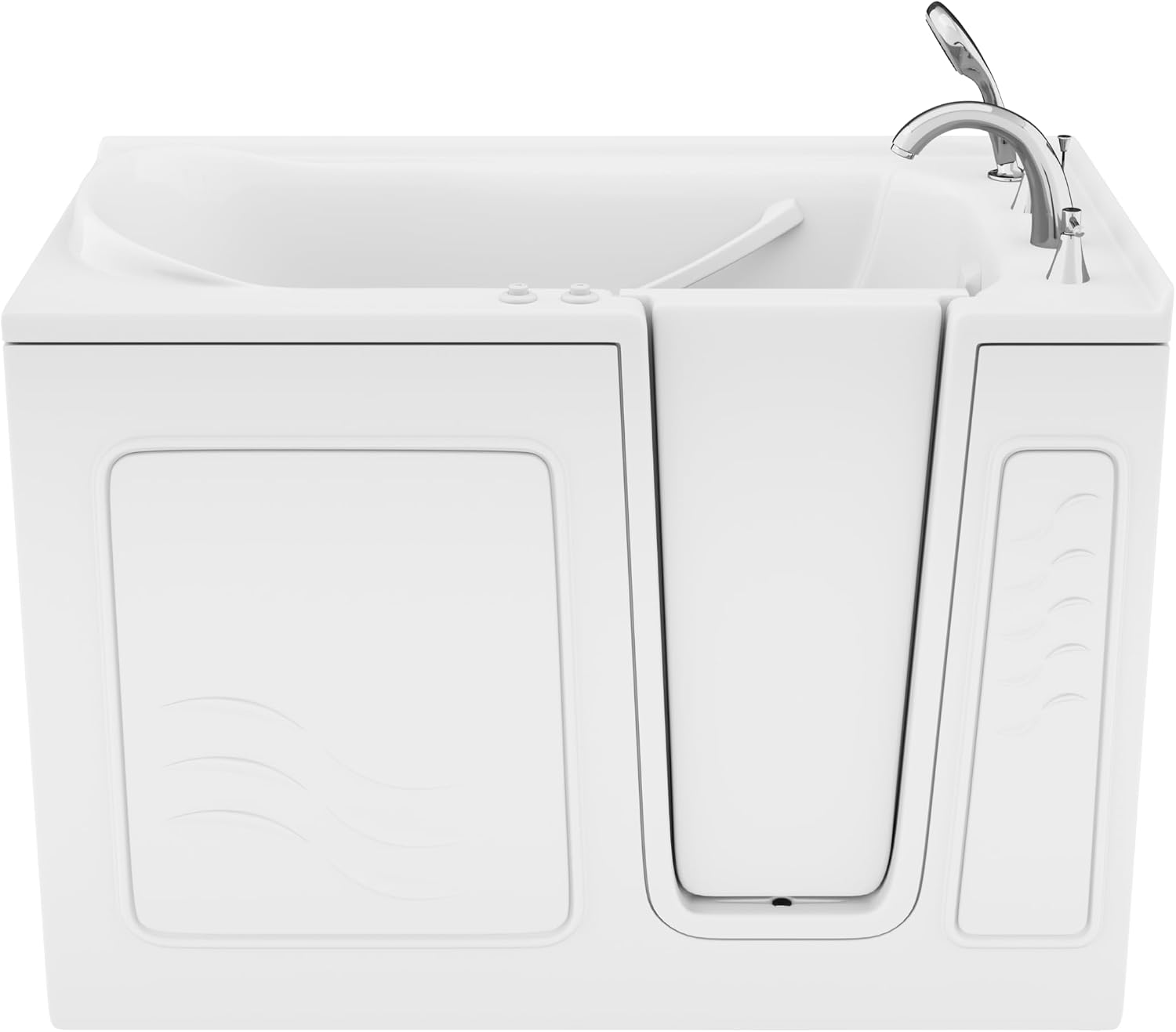 ANZZI Walk-In Tub 30" x 53" Right Drain Quick Fill Walk-In Whirlpool and Air Tub in White (AZB3053RWD)