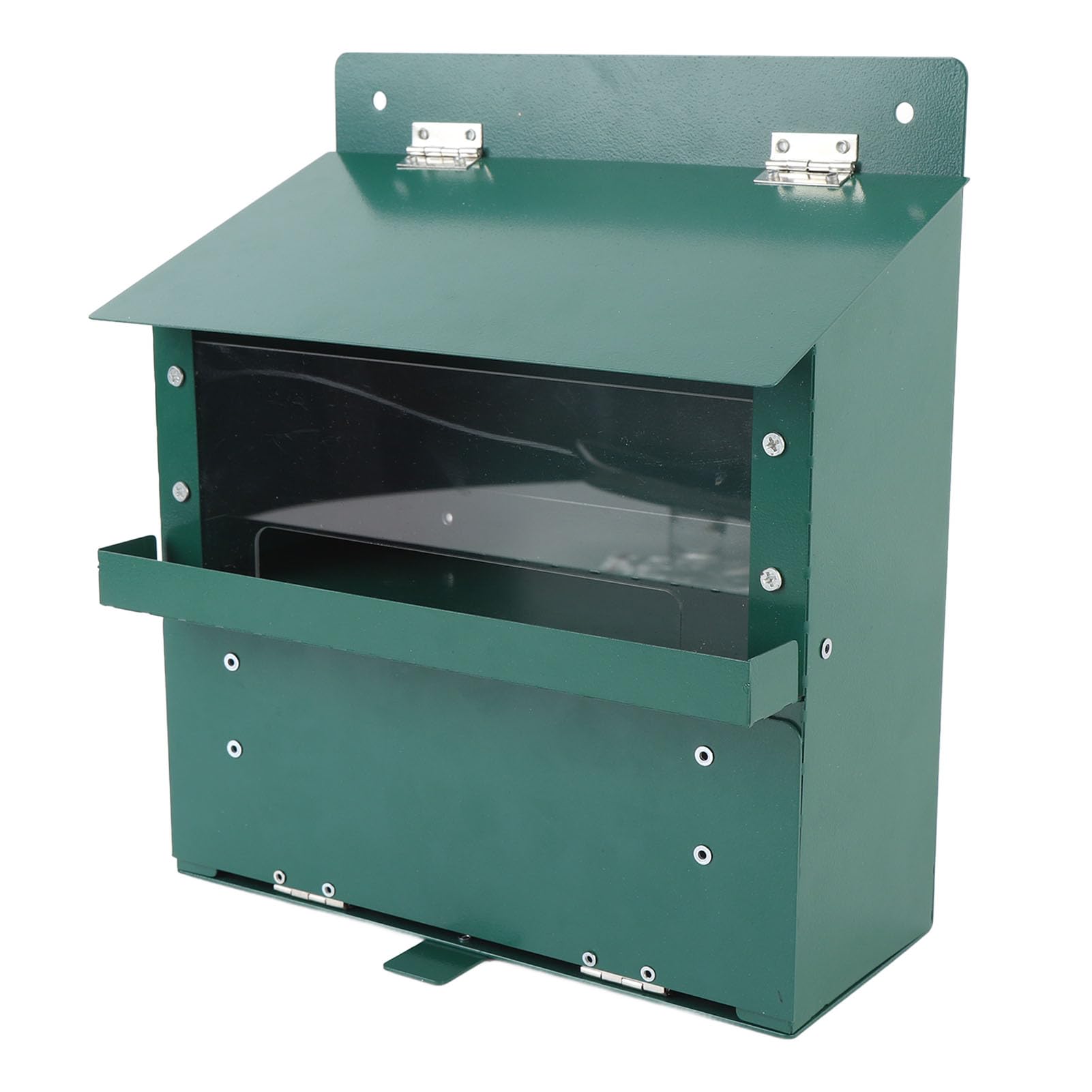Comedero de ardilla para evitar suciedad con mesa de picnic limpia y transparente