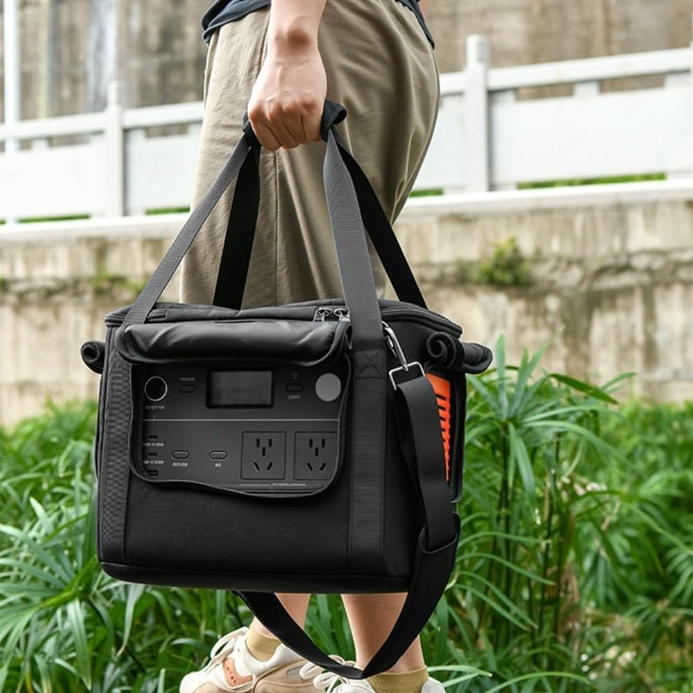 Custodia da viaggio per Jackery Explorer 1000 e 1000 V2 Power Station portatile – Borsa impermeabile in tessuto Oxford con tasche frontali per cavi e accessori – 33