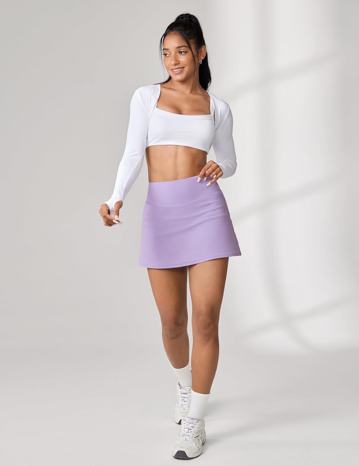 Hugcurve Tennis Skirts for Women with Inner Pockets High Waisted Athletic Skorts for Running Golf Workout Sports - Image 3