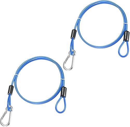 Miniatura 16 de Cable de seguridad con ganchos y bucles [2 piezas] – Cerradura de equipaje de acero inoxidable de 3.28 pies / 129.1 pulgadas, cable de seguridad
