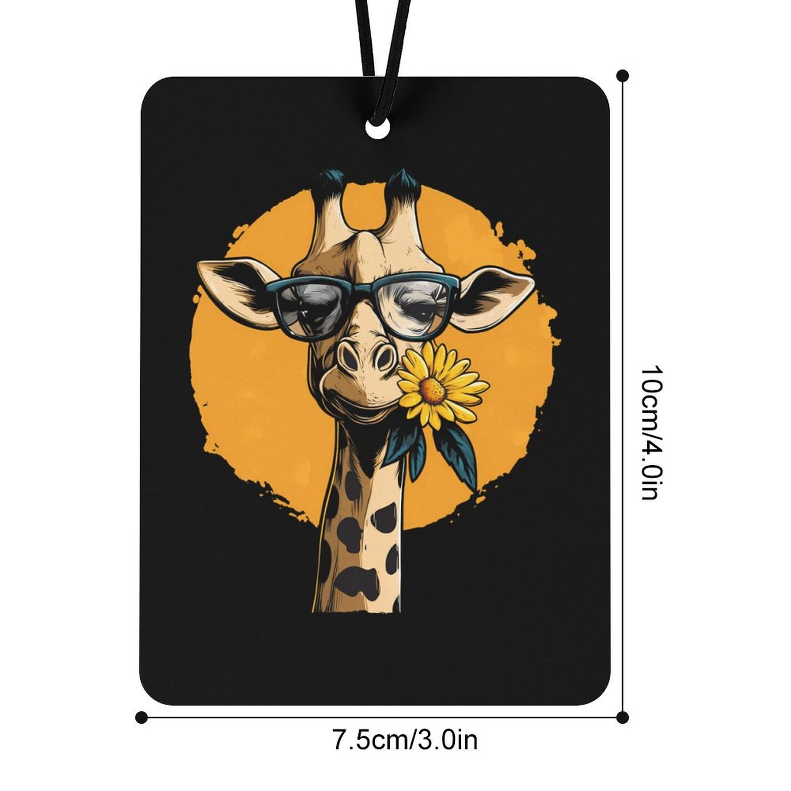 Giraffe Printed Car Air Freshener Hanging Aromatherapy Tablets for Car Accessories Square