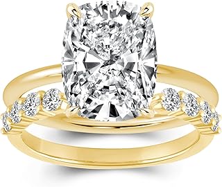3.5CT Cushion Cut Engagement Ring Set