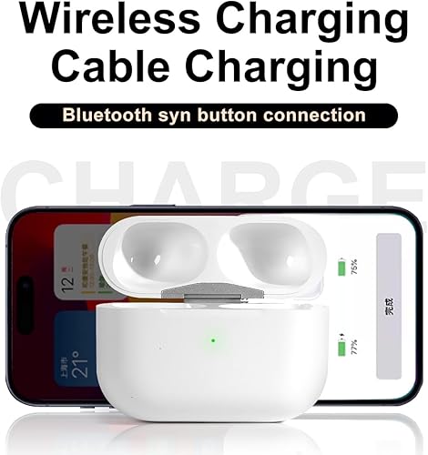 Miniatura 4 de Funda de carga inalámbrica para AirPods Pro 12 generación (USB C), funda de repuesto, color blanco