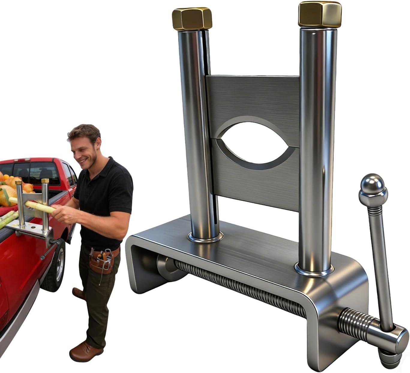 THOUSANDSUNNY Sugar Cane Peeler, Stainless Steel Mini Manual SugarCane Food Peeler Machine Diameter 0.78-2.76 Inches