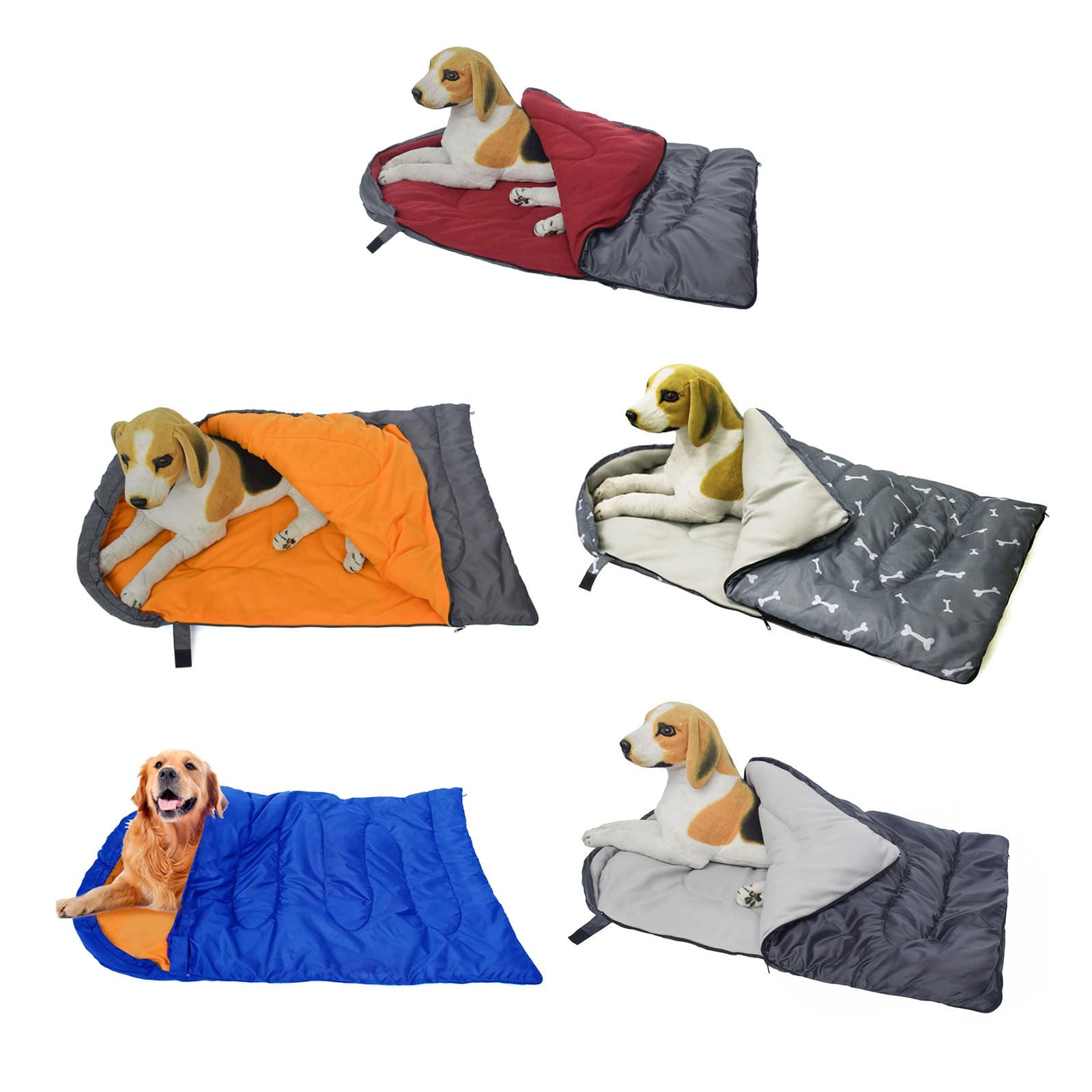 Generisch Katzenbett mit Reißverschluss, Hundeschlafsack, warmes Schlafbett für Camping, Wandern, verdickter Schlafsack, weiches Kissen für Hunde Reisetasche, Outdoor Camping